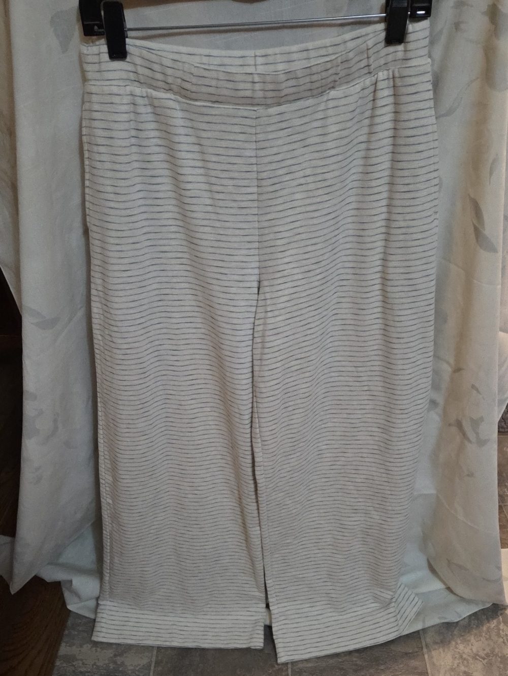 Haven Well Within Blue Striped Cream Wide-Leg Pull-On Pants